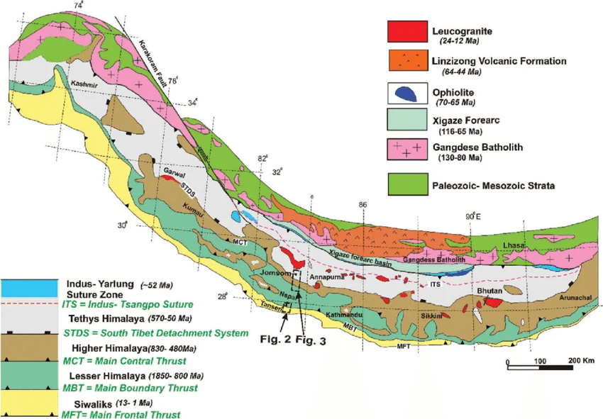 Map of Himalayas